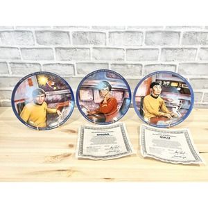 Set Of 3 Star Trek 25th Anniversary Plates Hamilton Collection COA Included
